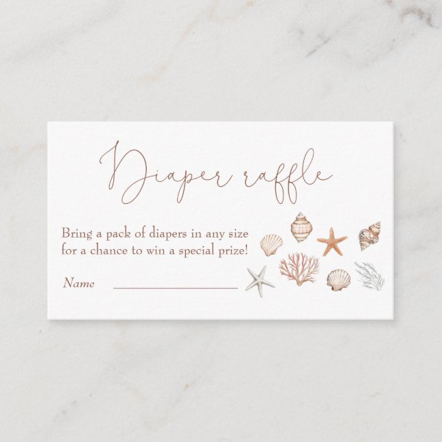 Carte D'accompagnement Sea You Bientôt Baby shower Côtier Déchets Raffle (Devant)