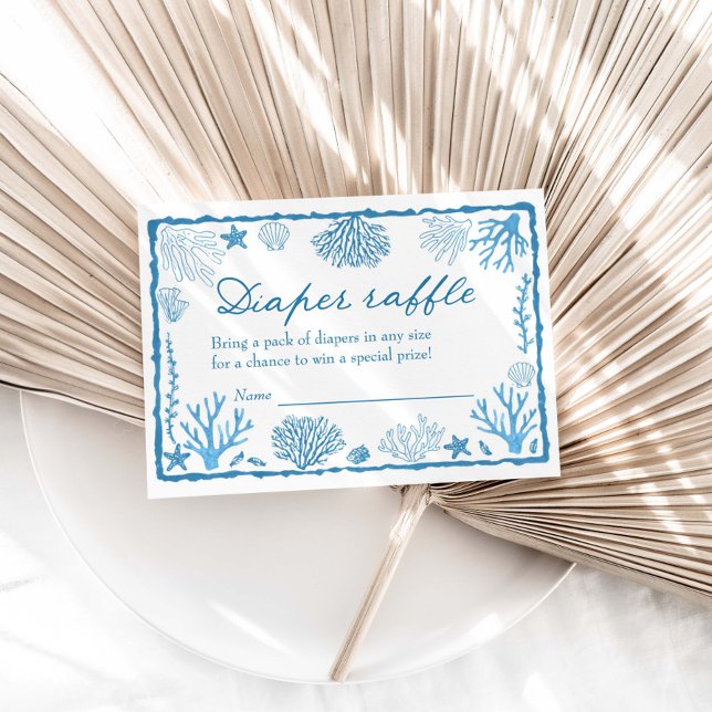 Carte D'accompagnement Sea You Soon Baby Shower Diaper Raffle (Créateur téléchargé)