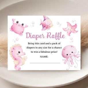 Carte D'accompagnement Sea You Soon Baby Shower Fille Rose Tirage de Couc