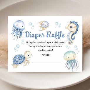 Carte D'accompagnement Sea You Soon Baby Shower Garçon Bleu Tirage au Sor