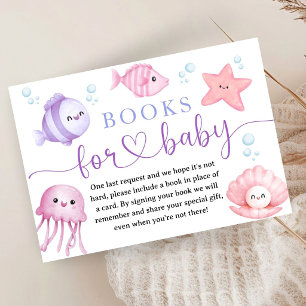 Carte D'accompagnement Sea You Soon Baby Shower Livres Rose Océan