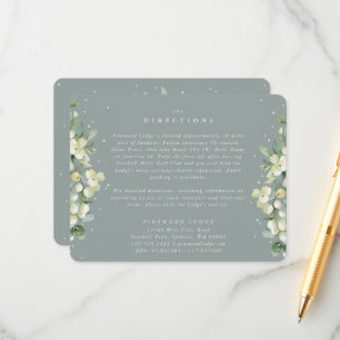 Carte D'accompagnement Seafoam Snowberry+Eucalyptus Directions Bords