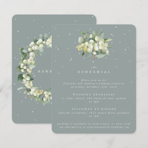 Carte D'accompagnement Seafoam Snowberry+Eucalyptus Mariage répétition