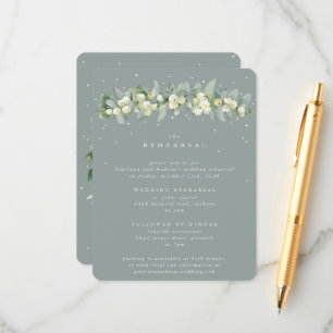 Carte D'accompagnement Seafoam Snowberry+Eucalyptus Mariage répétition