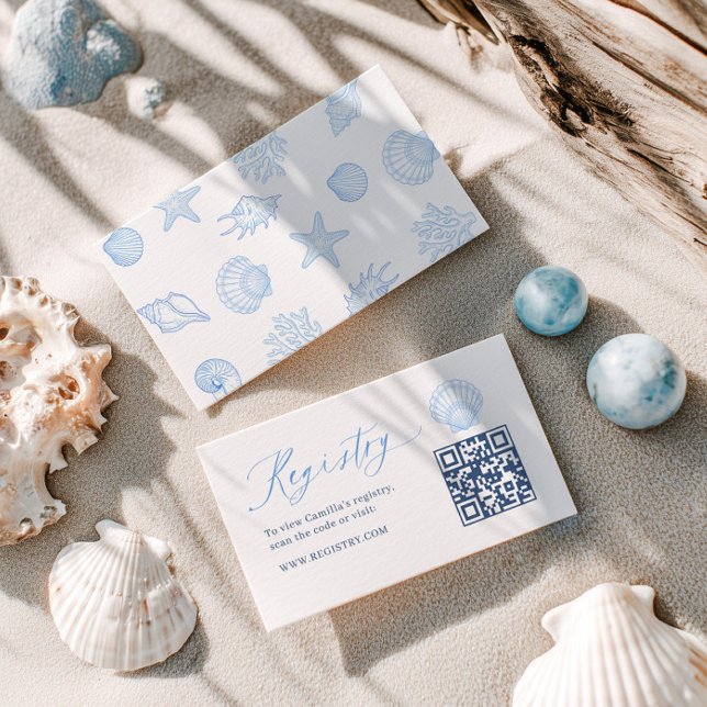 Carte D'accompagnement Seashell Bridal Registry QR code (Créateur téléchargé)