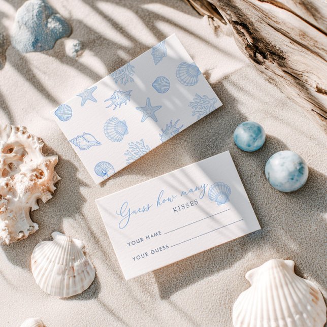 Carte D'accompagnement Seashell Bridal Shower guess how many kisses (Créateur téléchargé)