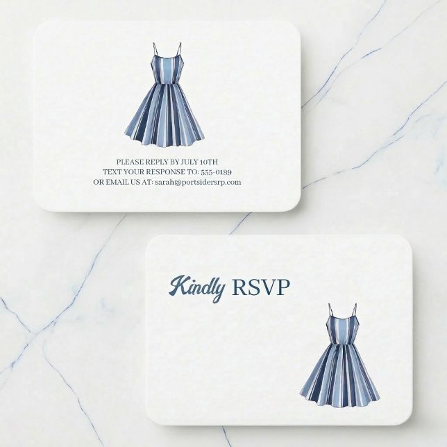 Carte D'accompagnement Seaside Stripes Celebration RSVP (Simply beautiful response cards.)