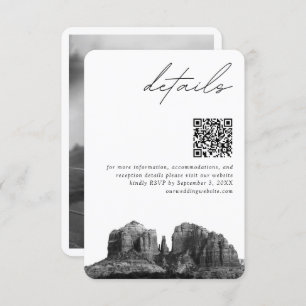 Carte D'accompagnement Sedona Arizona Mariage Détails modernes Code QR