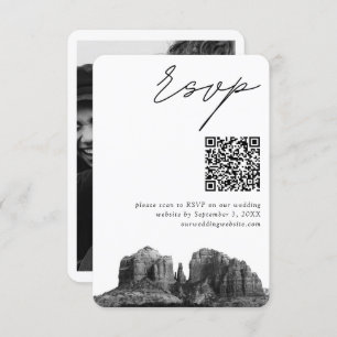 Carte D'accompagnement Sedona Mariage moderne RSVP QR Code