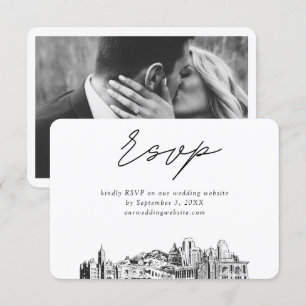 Carte D'accompagnement Sel Lake City Mariage minimaliste croquis RSVP
