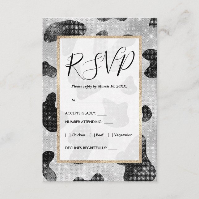 Carte D'accompagnement Séquins de Parties scintillant brillant noir brill (Devant)