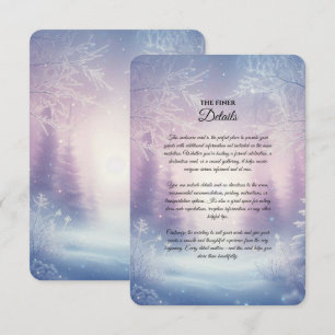 Carte D'accompagnement Sérénade de mariage Lavande Hiver Chute de Neige