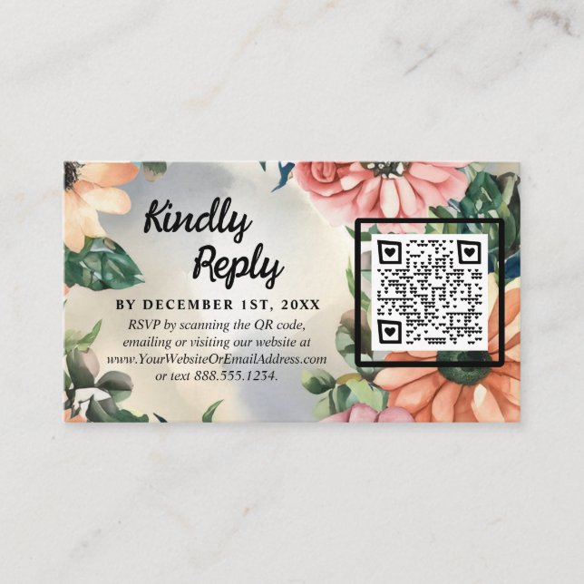 Carte D'accompagnement Serene Garden Wreath : Pastel Floral Elegance (Devant)