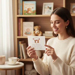 Carte D'accompagnement Serviettes pour Baby Shower Oursons Prêts à Naître