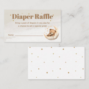 Carte D'accompagnement Sexe Neutre Brown Teddy Bear Diaper Raffle