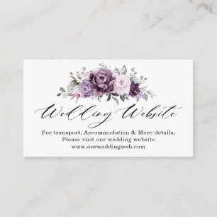 Carte D'accompagnement Shades de Dusty Purple Bloom Moody Site Mariage