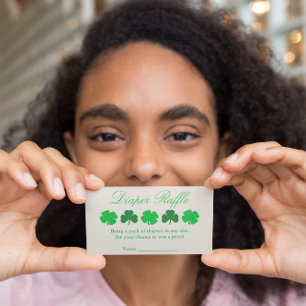 Carte D'accompagnement Shamrock Baby shower Déchets Raffle