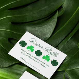 Carte D'accompagnement Shamrock Baby shower Déchets Raffle