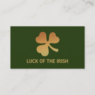 Carte D'accompagnement Shamrock Gold Foil, Baby shower irlandais