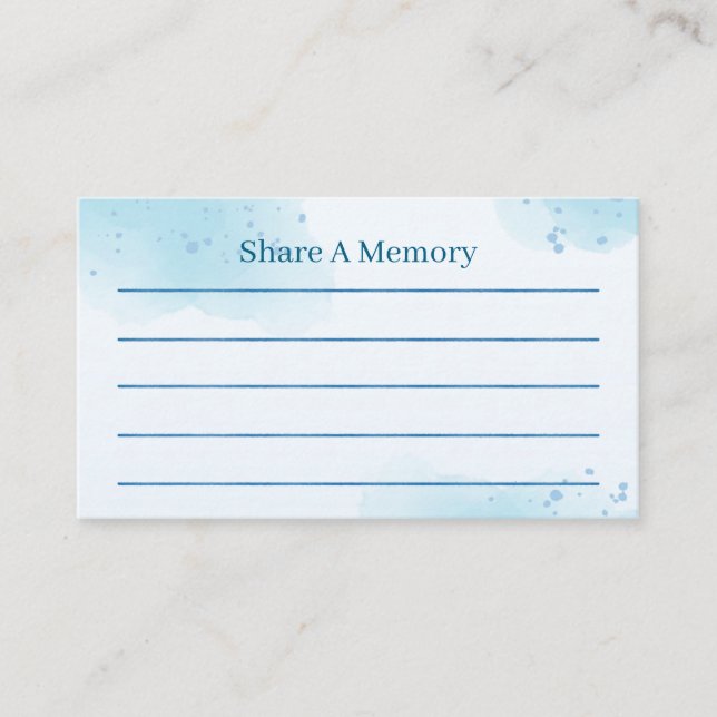 Carte D'accompagnement Share a Memory Template – Baby Blue (Devant)