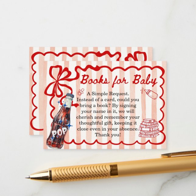 Carte D'accompagnement She's Ready to Pop Baby Shower Books for Baby (Devant/Arrière en situation)