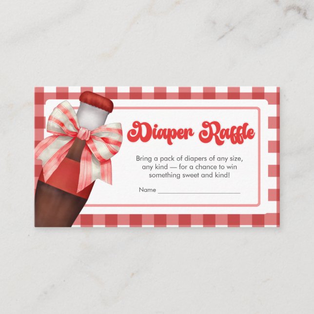 Carte D'accompagnement She's Ready to Pop Baby Shower Diaper Raffle (Devant)