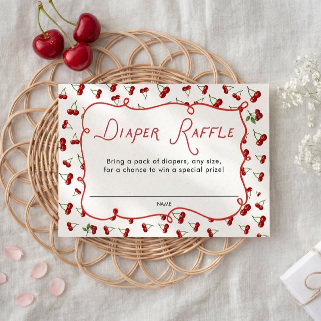Carte D'accompagnement She's the Cherry on top Diaper Raffle  (Créateur téléchargé)