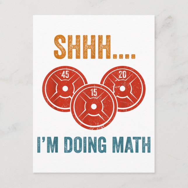 Carte D'accompagnement Shhh I'm Doing Math Weight Lifting Gymer Gym Dea (Devant)