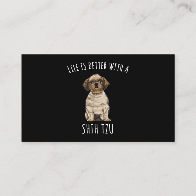 Carte D'accompagnement Shih Tzu | La Vie Est Meilleure Avec Un Chien Chie (Devant)