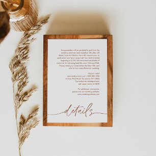 Carte D'accompagnement SIENNA Terracotta Détails du Mariage