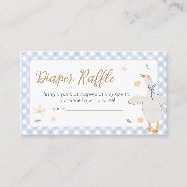 Carte D'accompagnement Silencieux Goose En vichy Baby shower Déchets Raff (Devant)