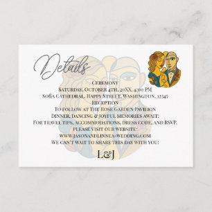 Carte D'accompagnement Silhouette artistique Destination Mariage Art mode