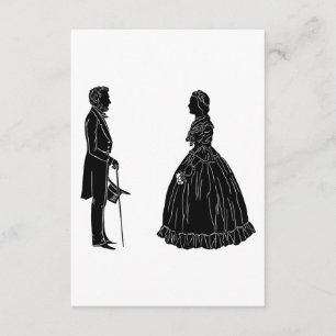 Carte D'accompagnement silhouette d'abraham lincoln et de mary todd linco