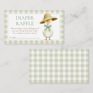 Carte D'accompagnement Silly Goose Gingham Diaper Baby Shower