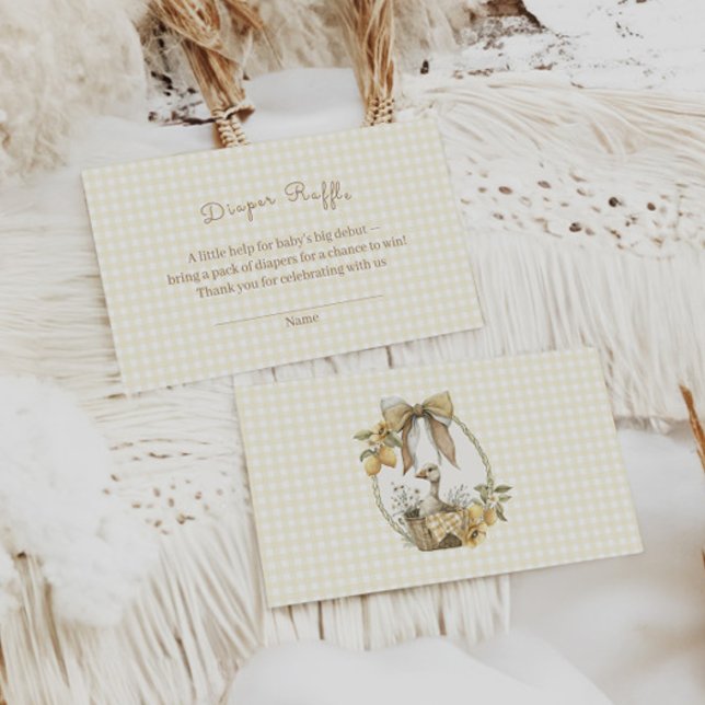 Carte D'accompagnement Silly Goose Lemon Watercolor Diaper Raffle (Créateur téléchargé)