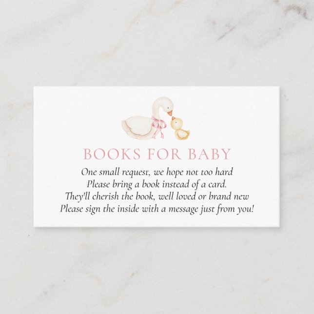 Carte D'accompagnement Silly Goose Pink Girl Books for Baby insert card (Devant)