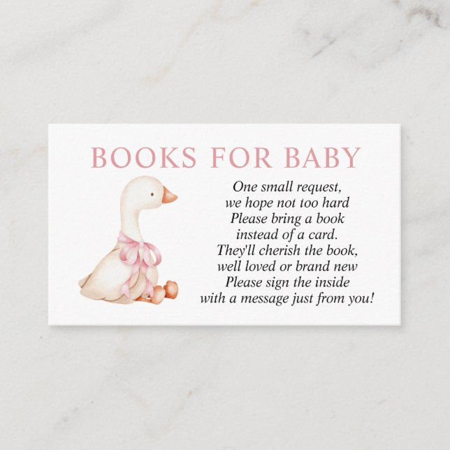 Carte D'accompagnement Silly Goose Pink Girl Books for Baby insert card (Devant)