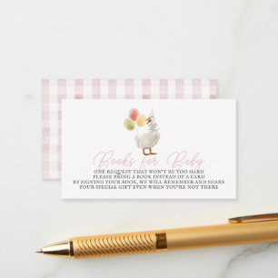 Carte D'accompagnement Silly Goose Rose En vichy Livres pour bébé