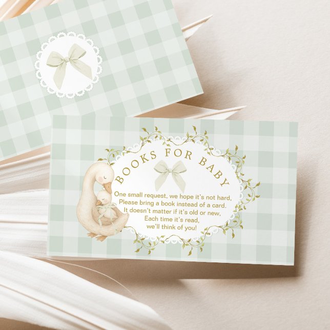 Carte D'accompagnement Silly Goose Sage  Bow Gingham Books for baby (Créateur téléchargé)