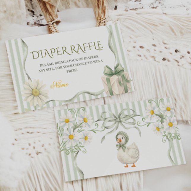 Carte D'accompagnement Silly Goose Sage Green Neutral Baby Shower Diaper (Créateur téléchargé)