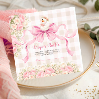 Carte D'accompagnement Silly Goose Sweetie Goose Rose Diaper Raffle Card