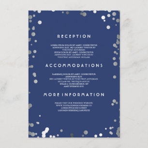 Carte D'accompagnement Silver Confetti Marine Détails du Mariage - Inform
