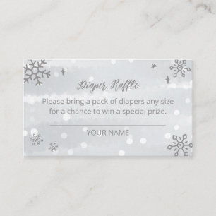 Carte D'accompagnement Silver Grey Snowflakes Baby shower Déchets Raffin