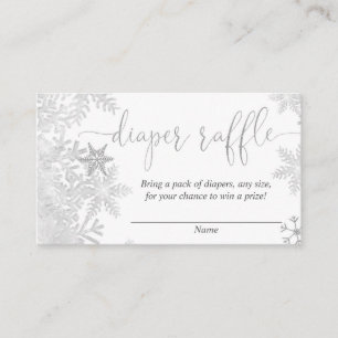 Carte D'accompagnement Silver snowflake sexe neutre bébé tombole de couch