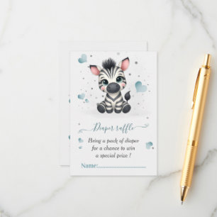 Carte D'accompagnement Simple baby shower mignon petit zèbre