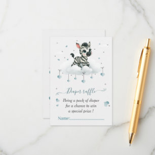 Carte D'accompagnement Simple baby shower mignon petit zèbre