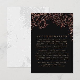 Carte D'accompagnement Simple Black Gold Copper Élégant Mariage floral