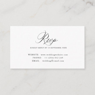 Carte D'accompagnement Simple calligraphy QR code RSVP card