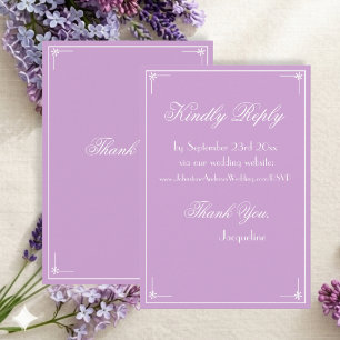 Carte D'accompagnement Simple Chic Mauve Lilas Blanc Fantaisie Script Dét
