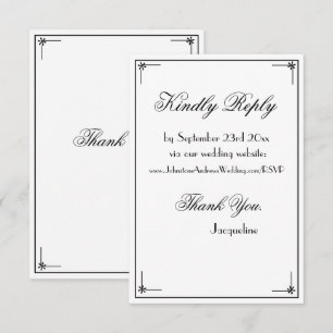Carte D'accompagnement Simple chic script élégant site de mariage RSVP